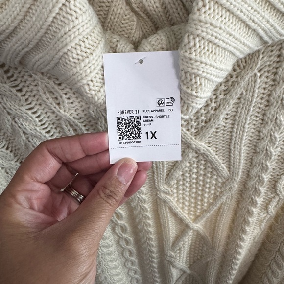Forever 21 Cream Cable Knit Turtleneck Sweater - Picture 2 of 2